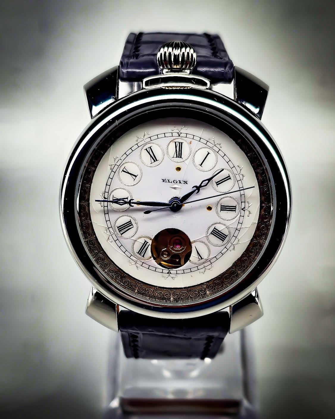 Pocketwatch Elgin OpenH Grey Grey Elgin Open Heart