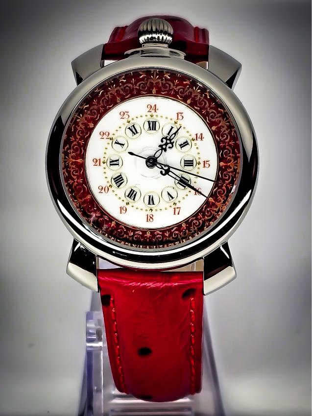 Pocketwatch Swiss 12 Red Red Swiss with Surround 12 O'Clock Stem